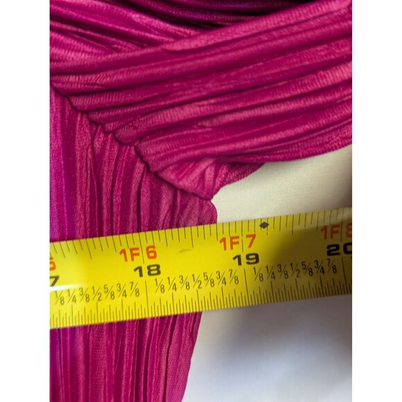 Vintage After Dark Pink Pleated Dress Size 13-14 Short Sleeves Flowy Hem Womens - Picture 4 of 6